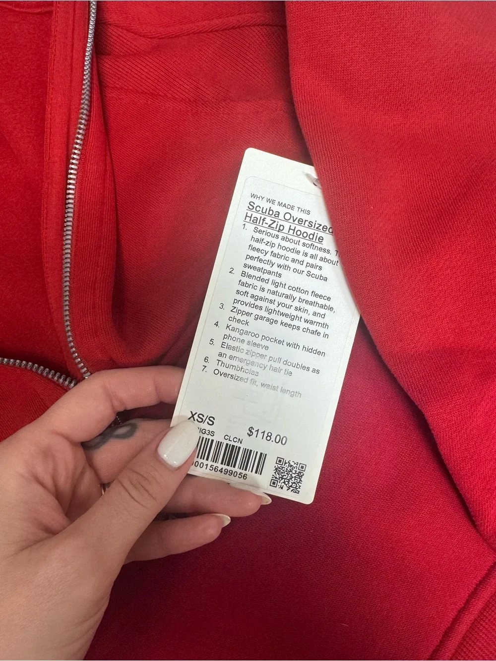 Lululemon Scuba athletica Red Half-Zip Hoodie Sweatshirt